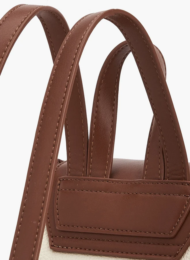 MISSY  Textured Backpack With Flap Closure  | Best Price UAE